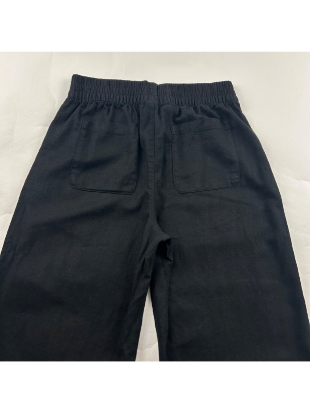 Old Navy Black Linen Blend High Rise Wide Leg Lounge Pant S - Picture 7 of 7